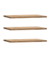 Pack 3 estanterías de madera maciza flotante envejecido 60cm