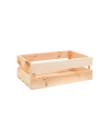 Caja de madera maciza en tono natural de 49x30,5x17,5cm