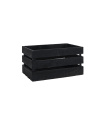 Caja de madera maciza en tono negro de 49x30,5x25,5cm