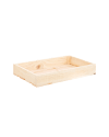 Caja de madera maciza en tono natural de 49x30,5x7,5cm