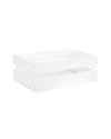 Caja de madera maciza en tono blanco de 49x30,5x17,5cm
