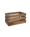Caja de madera maciza en tono envejecido de 49x30,5x25,5cm