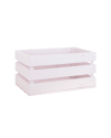 Caja de madera maciza en tono rosa pastel de 49x30,5x25,5cm