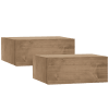 Pack 2 mesitas de noche de madera maciza flotante envejecido 40x15cm