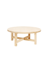 Mesa de centro redonda de madera maciza acabado natural de ø60cm