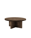 Mesa de centro redonda de madera maciza acabado nogal de ø60cm