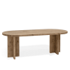Mesa de comedor de madera maciza ovalada en tono envejecido 180x80cm