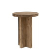 Taburete de madera maciza en tono envejecido de 35x45cm