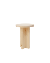 Taburete de madera maciza en tono natural de 45x35cm
