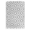 Tapis en polypropylène 120 x 180 cm de long gris foncé et blanc