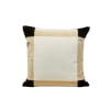 Copricuscino inserti in velluto di cotone beige 50x50 cm