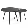 Lot de 2 tables basses de jardin en acier anthracite