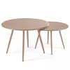 Lot de 2 tables basses ronde en acier taupe