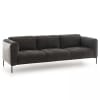 Grande divano bi-materiale a 4 posti nero