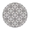 Alfombra vinilo redonda azulejo hidráulico tipo oriental gris 150x150