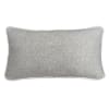 Coussin rectangle laine recyclée structure gris naturel 35x60