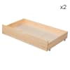 Set aus 2 Aufbewahrungsschubladen unter Bett 190x90cm Holz