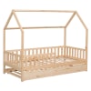 Ausziehbares Kinderbett 190x90cm aus Holz