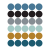 Stickers muraux en vinyle rondes bleu et moutarde