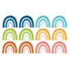 Stickers mureaux en vinyle arcs en ciel multicolor
