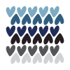 Stickers muraux en vinyle petits coeurs bleu et gris