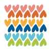 Stickers mureaux en vinyle petits coeurs multicolor