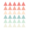 Stickers muraux en vinyle triangles pêche et vert