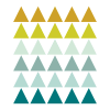 Stickers mureaux en vinyle triangles vert et moutarde