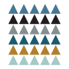 Stickers mureaux en vinyle triangles bleu et moutarde