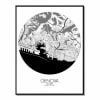 Poster Genova  Mappa arrotondata 40x50