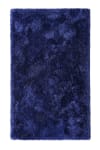 Weicher Hochflor Badteppich dunkelblau, rutschfest 80x150