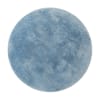 Alfombra redonda de baño en microfibra, antideslizante, azul, d.90