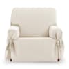 Funda cubre sillón 1 plaza lazos protector liso 80-120 cm beige