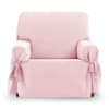 Funda cubre sillón 1 plaza lazos protector liso 80-120 cm rosa