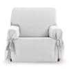 Funda cubre sillón 1 plaza lazos protector liso 80-120 cm gris