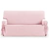 Funda cubre sofá 2 plazas lazos protector liso 120-180 cm rosa