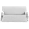 Funda cubre sofá 3 plazas lazos protector liso 180-230 cm gris