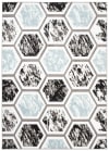 Alfombra para niños negro blanco gris azul geométrico 180 x 250 cm