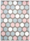 Alfombra para niños gris rosa azul blanco Puntos suave 120 x 170 cm