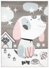 Alfombra para niños gris blanco rosa azul perro suave 140 x 200 cm
