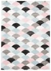Alfombra para niños azul negro gris rosa abstracto 200 x 300 cm