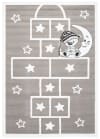 Tappeto per bambini grigio bianco gioco della campana 80x150