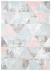 Alfombra para niños gris blanco azul rosa geométrico 180 x 250 cm