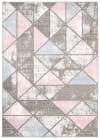 Alfombra para niños gris rosa azul geométrico suave 120 x 170 cm