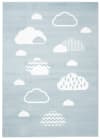 Tappeto per bambini azzurro bianco nuvole 180 x 250 cm