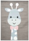Alfombra para niños gris azul rosa jirafa suave 200 x 300 cm