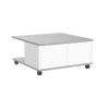 Tavolino su Rotelle 2 Cassetti 2 Scomparti L70 cm - Grigio