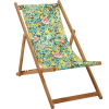 Klappbarer Liegestuhl aus Buchenholz Grafischer Druck Gold LOTUS