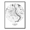 Affiche Auxerre Carte ronde 40x50