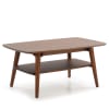 Table basse rectangulaire, bois massif couleur noyer, 100 cm longueur